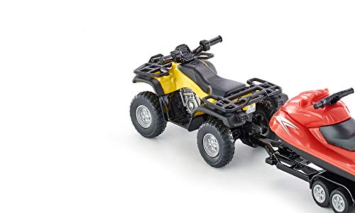 siku 2314 Quad avec Remorque et Jet Ski 1:50 MétalPlastique Jaune Remorque Amovible Jet Ski Flottant - vue 4