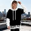 Covisoty Mens Colorblock Hoodie Casual Patchwork Soft Cotton Pullover Letter Print japanese Hooded Sweatshirt with Design Black White #3