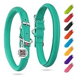 WAUDOG Ultra Soft Rolled Leather Collar - Soft Padded for Small, Medium, and Large Dogs - Puppy Collar for Male and Female Dogs