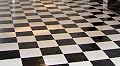 Thaisan7 Black White Checkered Checkerboard Garage Kitchen 8' Wide Sheet Vinyl Flooring Livable Home Special Relax Decor Improvment (8'x10')
