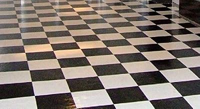 Thaisan7 Black White Checkered Checkerboard Garage Kitchen 12' Wide Sheet Vinyl Flooring Livable Home Special Relax Decor Improvment (Size: 12'x8')