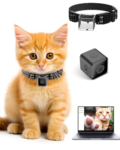 LuminiCam Cat Camera Collar- XS Size Pet Collar Camera-Cat POV Cam,No WiFi No APP Needed, 1080P Video Recording