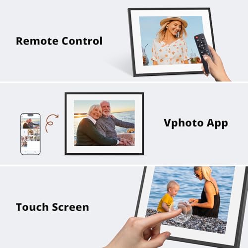 Image of Digital Picture Frame 15 inch FHD Touch Screen WiFi Digital Photo Frame Instant Share Photos and Videos via App, Email, Cloud, Portrait and Landscape, Best Gifts for mom, Christmas mom Gifts