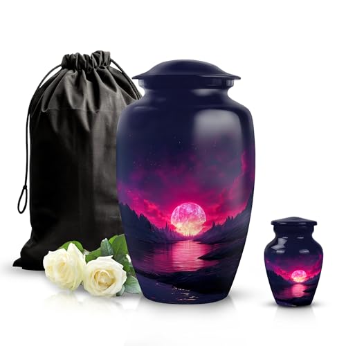 Image of Beach Urn - Small Keepsake Urn - Combo 1 - Large with 3 Inch Pack of 1 - Unique Urns for Human Ashes - Decorative Urns for Mom & Dad - Cremation Memorial