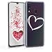 Produktbild kwmobile Hülle kompatibel mit Samsung Galaxy A40 - Handyhülle - Handy Case Herz Brush Weiß Transparent