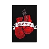 FUCIIhUUN Póster decorativo de guantes de boxeo, lienzo para pared e impresión artística moderna para decoración de dormitorio familiar, 60 x 90 cm