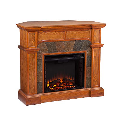Cartwright Convertible Electric Fireplace - Mission Oak #TOP3