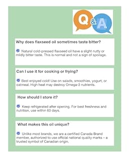 SUNYEAH Canadian Organic Flaxseed Oil - 100% Pure, cold presss, Unrefined, Non-GMO-Saskatchewan Harvest - Essential Fatty Acids - 8 g Omega3 per serving (500ml)