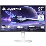 Amzfast 27 inch 200hz Gaming Monitor, QHD 2560x1440p, Fast IPS, Ultra-slim, 1ms MPRT, Adaptive-Sync, HDR 400, 130% sRGB, 95% DCI-P3, Eye Care, VESA 100x100, HDMI2.0&DP 1.4, AMZG27F6Q