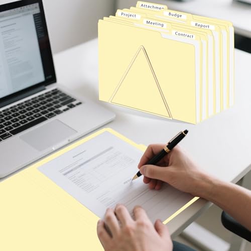 Manila Folders, HERKKA 30 Pack 1/3 Cut Tab File Folders, Manila Folders 8.5 x 11 Designed for Office and Classroom Use, Letter Size