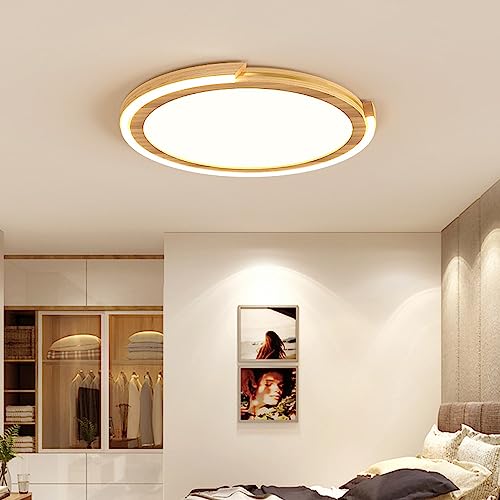 Lámpara de techo de madera ultrafina para techos bajos con luz ajustable sin parpadeo 3