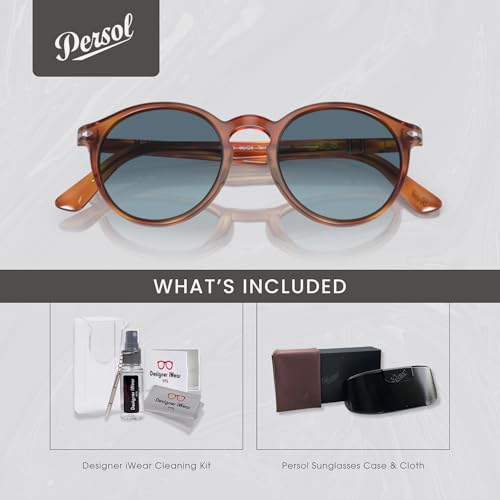 Persol PO3171S Round Sunglasses for Men +BUNDLE with ACCESSORY EYEWEAR KIT2