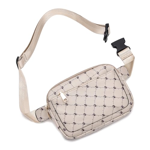 I IHAYNER Cross Body Fanny Pack for Women Fashion Waist Pack Belt Bag for Running Hiking Travel with Adjustable Strap Khaki