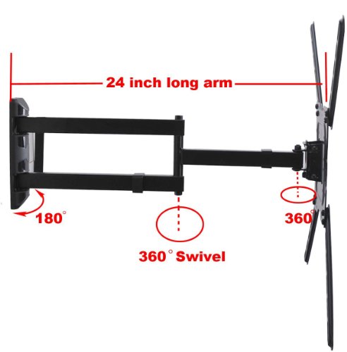 Videosecu 24" Long Arm Tv Wall Mount Low Profile Articulating Full Motion Swing Tilt Wall Bracket For Most 22" To 55" Led Lcd Uhd Tv Monitor Flat Screen Vesa 200X200 400X400 Up To 600X400Mm Mah #TOP5