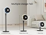 Airmate Silent Pedestal Fans for Bedroom with Light, Hurricane-Level Standing Fan, 120°/90°/60° Oscillating Cooling Fan LED Display 16 Speeds 12H Timer Remote Control Electric Fans, Home Office, 47in - Image 8