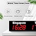 UILMLIO Digital Led World Clock, Wall Mounted 3/4/5 Time Zone City Time Zone World Clock, City Can Be Changed, All-Aluminum Shell, for Multinational Corporation/Hotels/Enterprises/Airports
