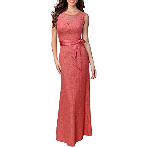 Mebean Fashion Lace Dress Girls Long Crochet Dress Maxi Wedding Evening Party Openwork