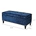 Joveco 41 Inches Storage Ottoman Bench,Microfiber Button Tufted Footstool Ottoman Bench with Nailhead Trim for Bedroom (Royal Blue)