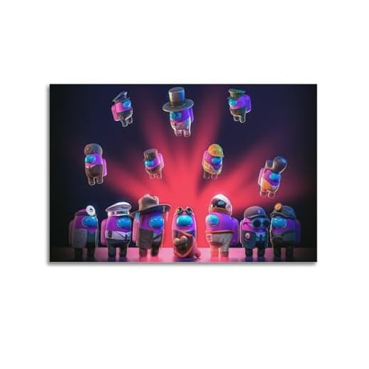 SDASIUVP Póster de anime de Among Us, pintura decorativa, lienzo, póster de pared e imagen artística moderna para decoración de dormitorio familiar, 20 x 30 cm