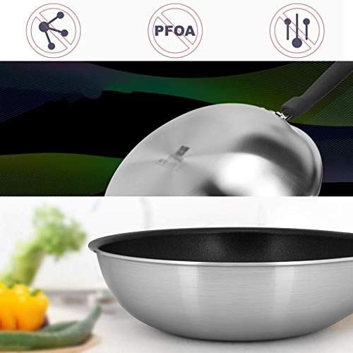 UQACHG Bratpfanne Kochtopf Antihaft-Pfanne rauchfreier Topf Edelstahl-Wok Steaktopf Omeletttopf Gastopf Ständer 28CM Bratpfanne 9 UQACHG Bratpfanne Kochtopf Antihaft-Pfanne rauchfreier Topf Edelstahl-Wok Steaktopf Omeletttopf Gastopf Ständer 28CM Bratpfanne