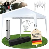 Ondis24 Faltpavillon 3x3m Pop Up Pavillon faltbar, Partyzelt höhenverstellbar, regensicher, UV-beständig, UV 50+, Creme Weiß für Festival, Garten & Camping