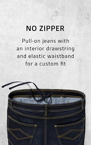 PajamaJeans Mens Pull On Jeans - Elastic Waist Pants Men - Pajama Jeans Denim Slim Straight Sweatpant Jeans Men Pull Up Jeans3