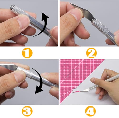 Exacto Knife Precision Carving Craft Hobby Knife Kit with 40 PCS Exacto Blades for DIY Art Work Cutting, Hobby, Scrapbooking, Stencil (Pink) - Image 6