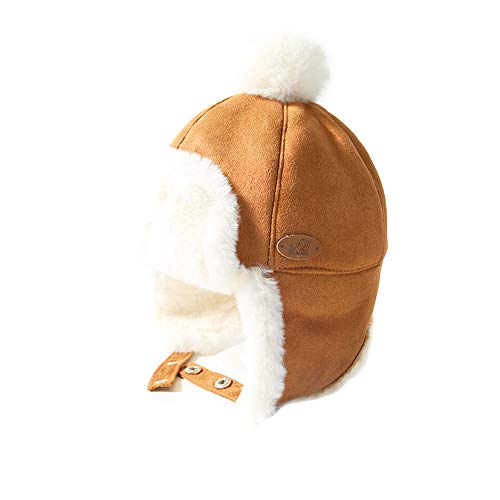 LAPLBEKE Chapeau Bébé Enfant Unisexe, Chapka Cagoule Fille Garçon Masque Chaud Bonnet Oreille Mignon pour Hiver Chameau Cover
