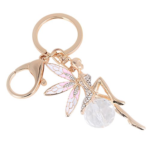 Steellwingsf Charmant pendentif elfe ailé en strass pour porte-clé pour sac à main (rose) Cover