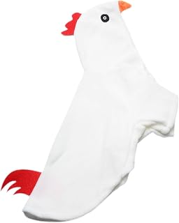 Dog Chicken Costume Halloween Pet Costume Dog Clothes with Yellow Beak Red Comb Tail for Cosplay Party- XL