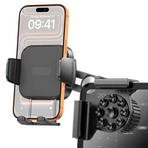 Pipiboo Tesla Phone Mount Model 3-Y Accessories: No-Adhesive for Clamp Car Mount for Model 3,Y,Juniper,Highland,Cybertruck,Fit for iPhone,Samsung,Google and All Android Mobile Phone