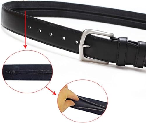 Unique Belt Leather Belts with Secret Zips Pouches Men's Belts for Secure Cash Storage Belt for Men Trim to Fit Belt Men4