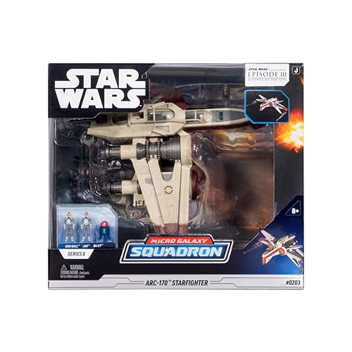 Micro escadron galactique Star Wars™ Destroyer stellaire ARC-170 - Véhicule de 20 cm avec Trois Micro Accessoires Figurine de 2,5 cm
