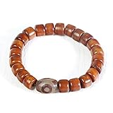 EYRMQWJPC brazaletes de perlas, Pulsera Mala de oración hueso yak tibetano 8 x 10 mm, hecha a mano for mujeres y hombres