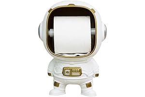 Space-Themed Toilet Paper Holder with Astronaut Statue