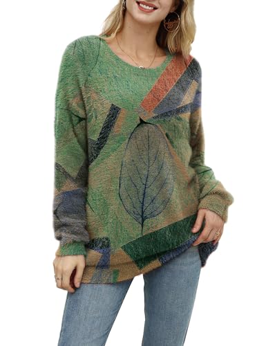 Schneemann Pullover Damen 16 Janein Damen Pullover Oversize Lang Strickpullover Herbst Winter...