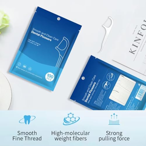 TISCH 300 Stück Zahnseide Sticks Zahnreinigung Zwischenräume Flossers Dental Floss mit Zahnstocher Geschmack – Bild 3