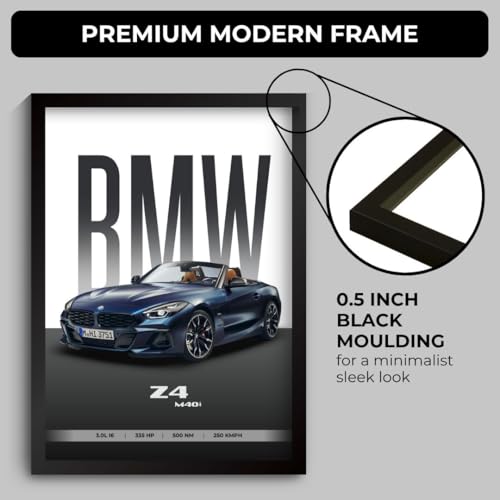 Image of Funk You Store BMV Z4 Poster | Framed BMV A4 Sized (31 x 23 cm) | Car Poster for Wall, Gift for Boys, Sportcar Frames | Z4 Car Posters for Wall, Bedroom, Hostel, Study Area, Hostel (F 078)