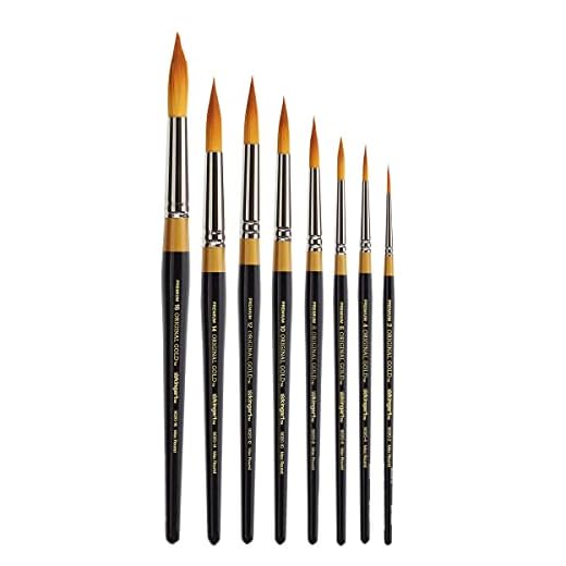 KINGART Premium Golden Taklon Brushes