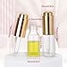 Ellbest 8Pcs 10ml Clear Press Dropper Bottles, Empty Refillable Essential Oil Bottles Container Perfume Cosmetic Bottle Travel Pressing Dropping Bottle, Gold Cap
