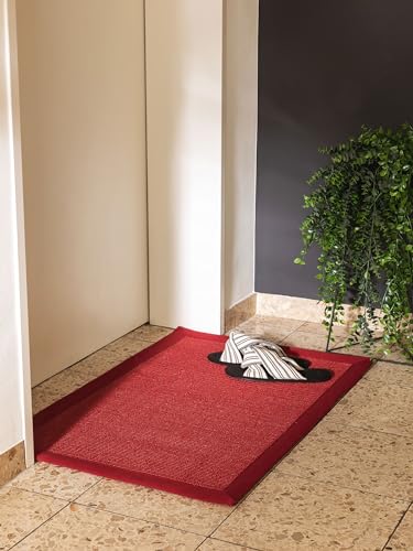 benuta Nest Sisal Naturfaser Teppich Sana - Rot 60x90 cm - Robuster Teppich für Esszimmer & Wohnzimmer - 100% Sisal Naturfaser - Zeitloses Design