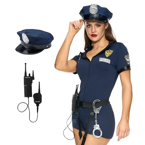 Spooktacular Creations Women Police Costume, Halloween Adult Cop Costume Women for Halloween Cosplay Party Events -L