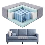 NOFFA 8" Thick Couch Replacement Cushion, Memory Foam Springs Sofa Cushion
