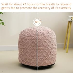 Round Stuffed Pouf Ottoman for Foot Rest, Faux Fur Poufs with Foam Chunk Filling, Storage Ottoman Pouf Foot Stool Cushion, 20 X 15 InchFloor Poufs Foot Rest for Living Room Bedroom Home Decor (Pink) Round Stuffed Pouf Ottoman for Foot Rest Faux Fur Poufs with Foam Chunk Filling Storage Ottoman Pouf Foot Stool Cushion 20 X 15 InchFloor Poufs Foot Rest for Living Room Bedroom Home Decor Pink