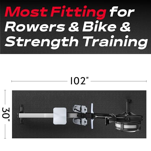Bike Trainer Mat Compatible with Peloton Bike, for Treadmill & Row, THK 6mm, Under Mat Protect Hardwood Floor Carpet, Trainer Accessory for Indoor Rowing Machine