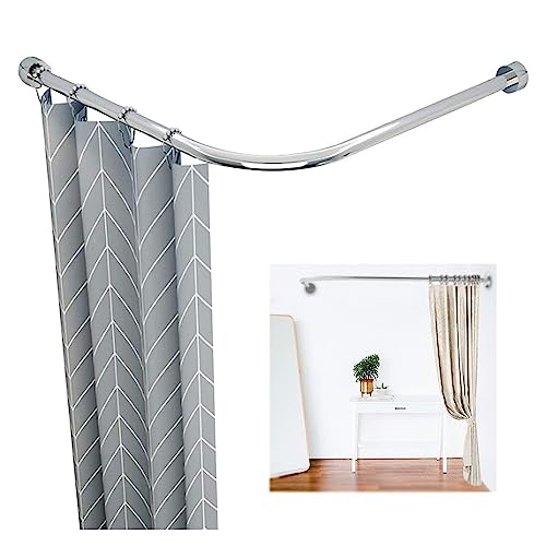 Barre de douche incurvée extensible en acier inox idéale pour baignoire d'angle