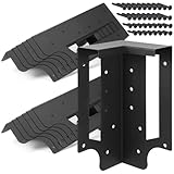 MorningRo 12 Pack Raised Garden Bed Corner Brackets with Securing Lip Fits Lumber up to 2' x 12' Metal Garden Corner Bracket for Wood Frame Bed 4.7' L x 2' W x 10.5' H