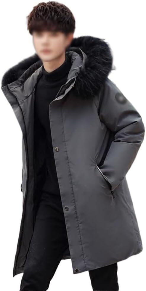 VIDI Thicker White Duck Down Coat For Men's Long Jacket Trend Hooded Winter