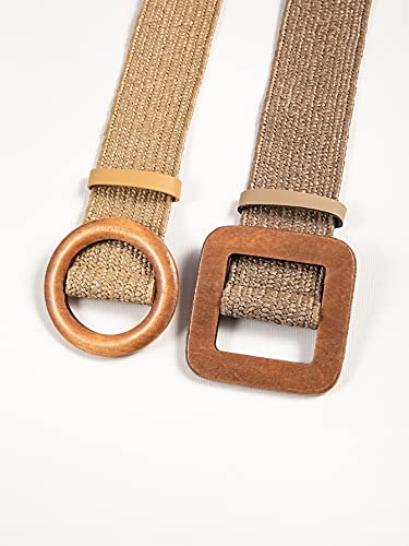 Women's 2pcs Bohemian Style Woven Grass Belt4