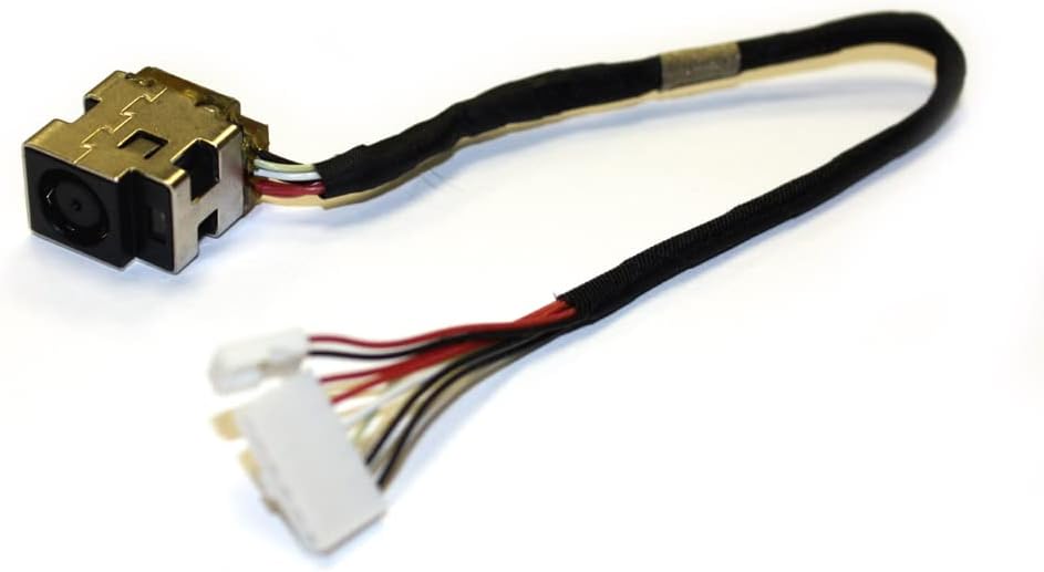 Power4Laptops Short Cable Version (Please Check The Picture) Replacement Laptop DC Jack Socket with Cable Compatible with HP Pavilion dv6-2090eg